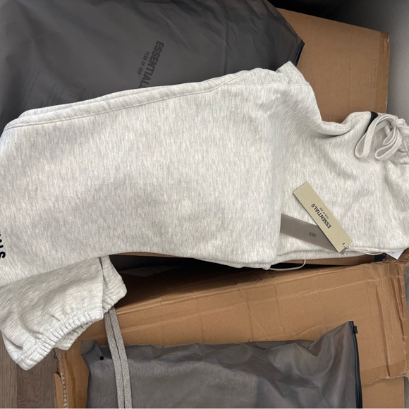 Essentials Heather Gray Hoodie and Joggers - Picture 4 of 4